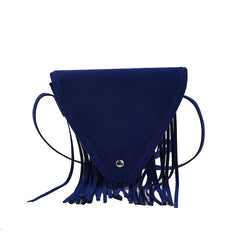 Frosted Tassel One Shoulder Triangle Bag