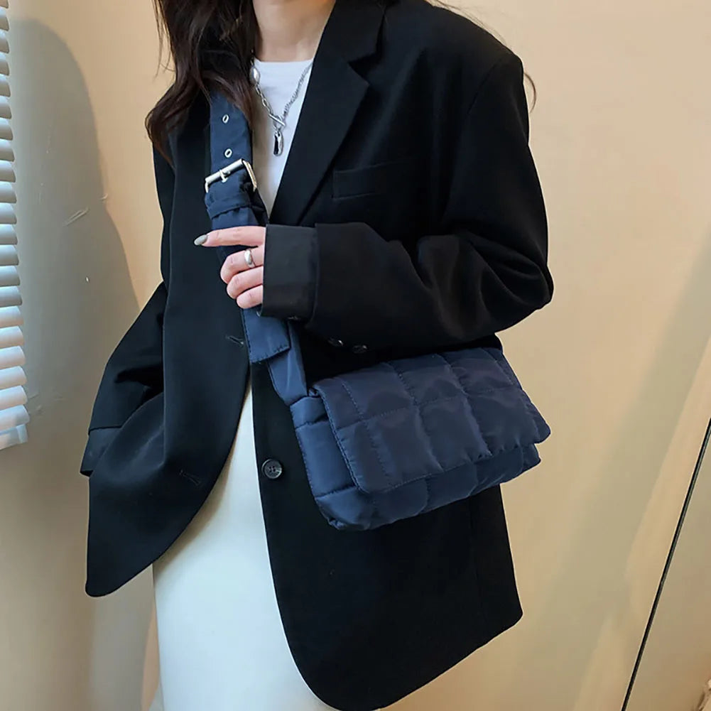 Quilted Shoulder Bag Winter Nylon Crossbody Handbag