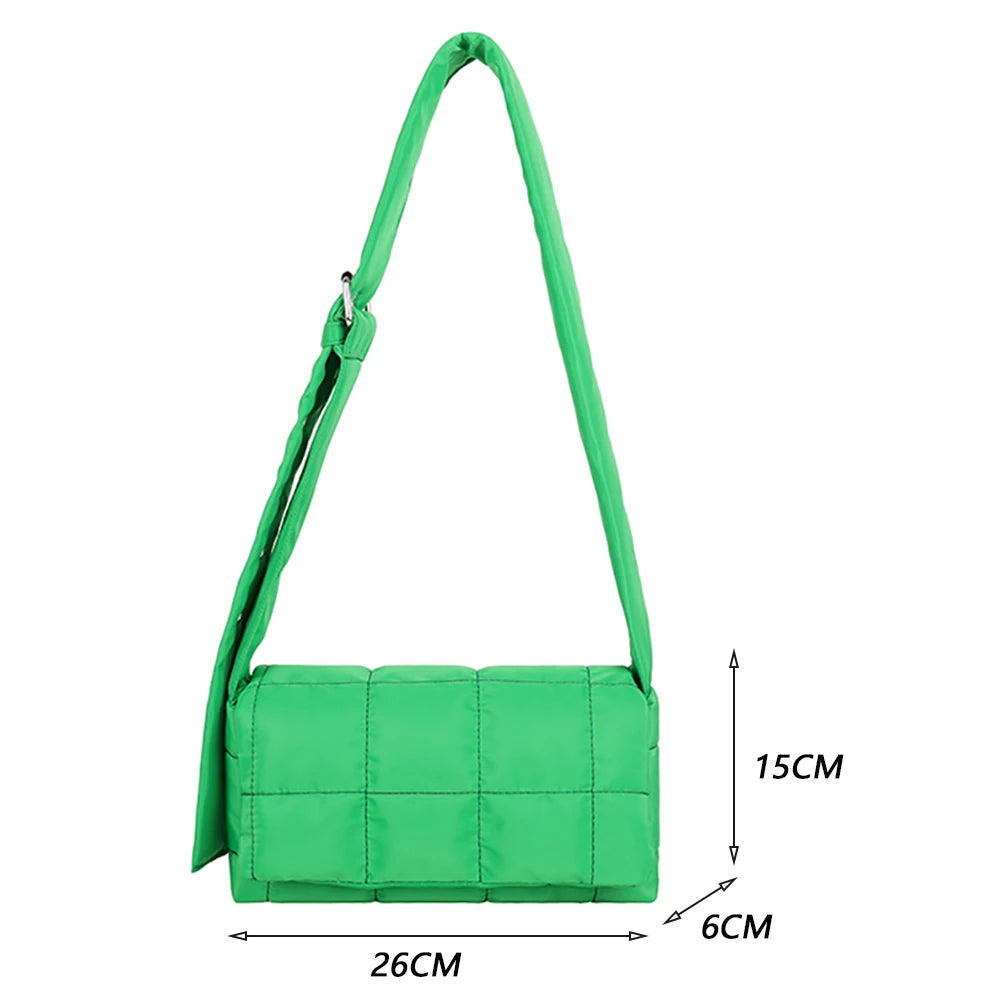 Quilted Shoulder Bag Winter Nylon Crossbody Handbag