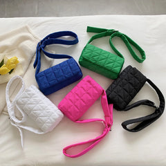 Quilted Women Shoulder Bag Winter Nylon Shopper Crossbody Handbag