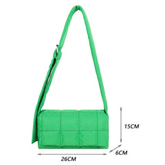 Winter Nylon Quilted Shoulder Bag Casual Crossbody Handbag