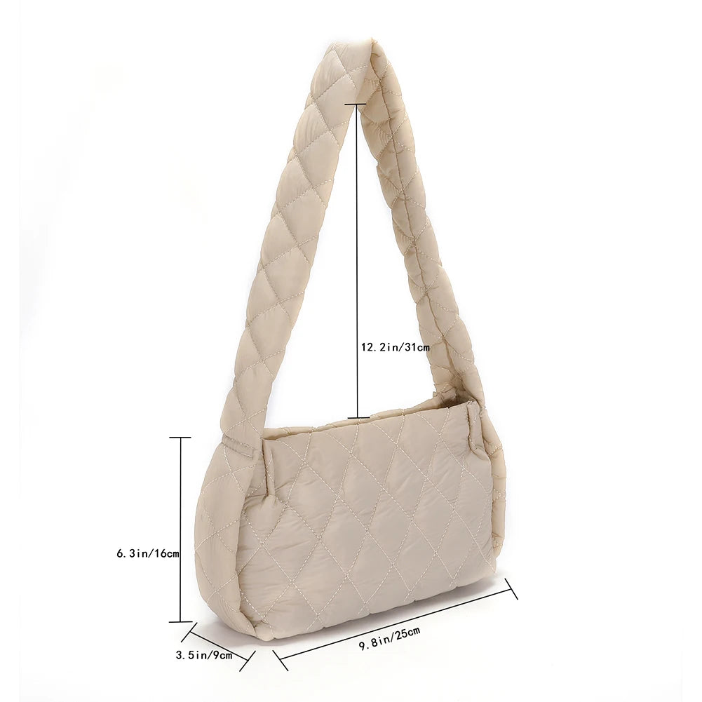 Quilted Nylon Women Shoulder Bag Winter Crossbody Handbag