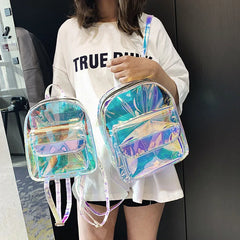 Transparent Laser Backpack PVC Ita Bag Student Harajuku School Bag