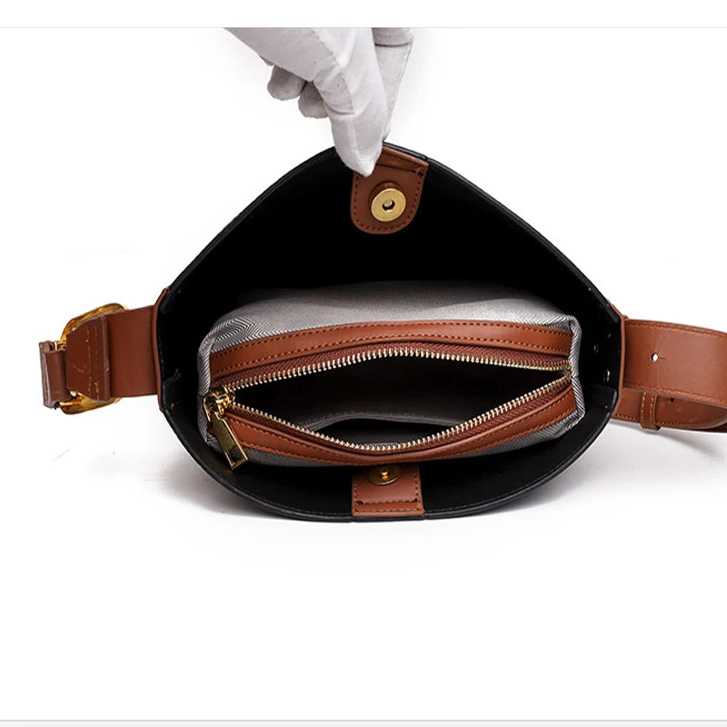 Vintage Leather Hobo Tote Shoulder Bag for Women