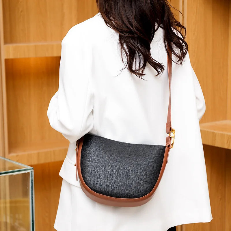 Vintage Leather Hobo Tote Shoulder Bag for Women