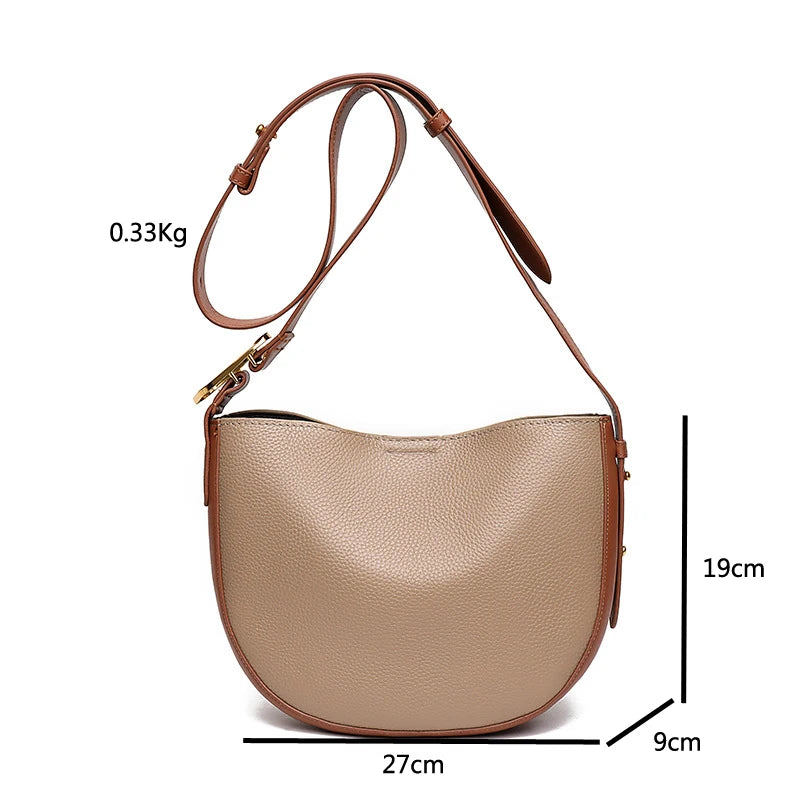 Vintage Leather Hobo Tote Shoulder Bag for Women