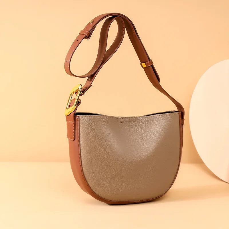 Vintage Leather Hobo Tote Shoulder Bag for Women
