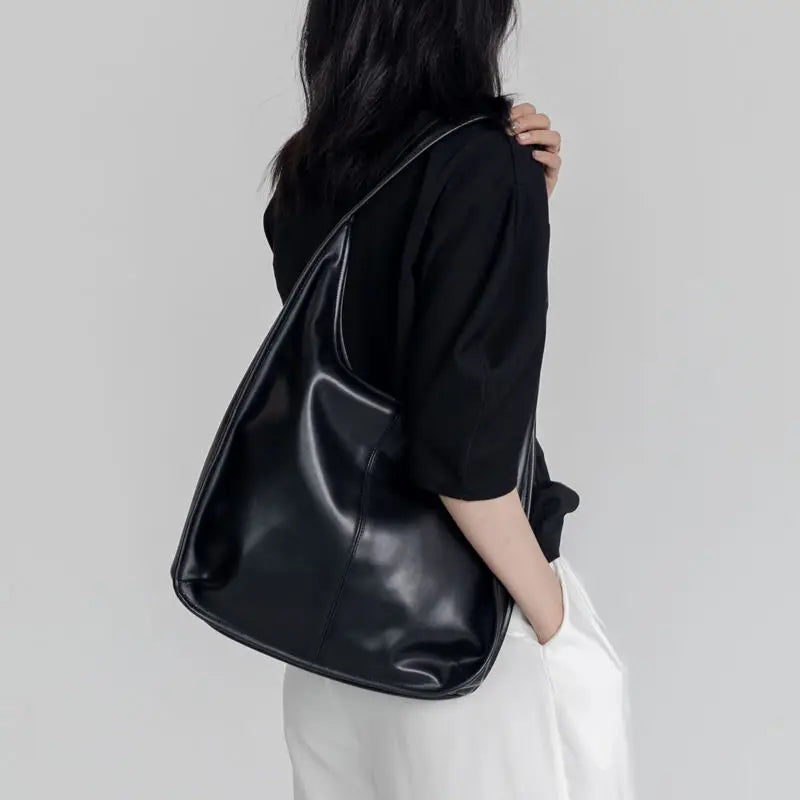 Women's Leather Tote Shoulder Bag, Large Capacity Handbag