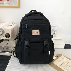 Waterproof Nylon Women Backpack Multilayer Schoolbag Large Capacity