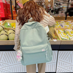 Nylon School Bag for Girls Large Capacity Backpack