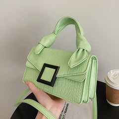 Green Crocodile Leather Flap Square Bag Shoulder Crossbody Handbag Purse
