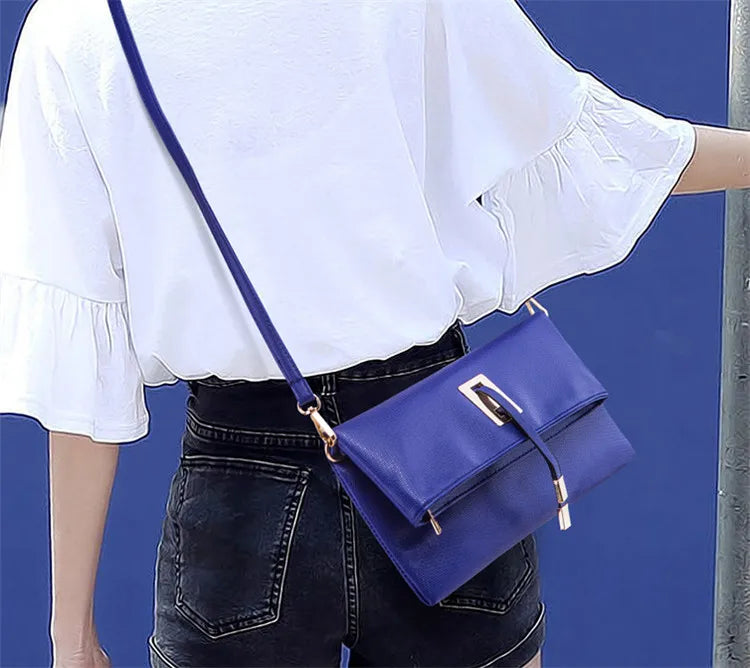 Soft Leather Crossbody Bag for Women, Patchwork Messenger Bag