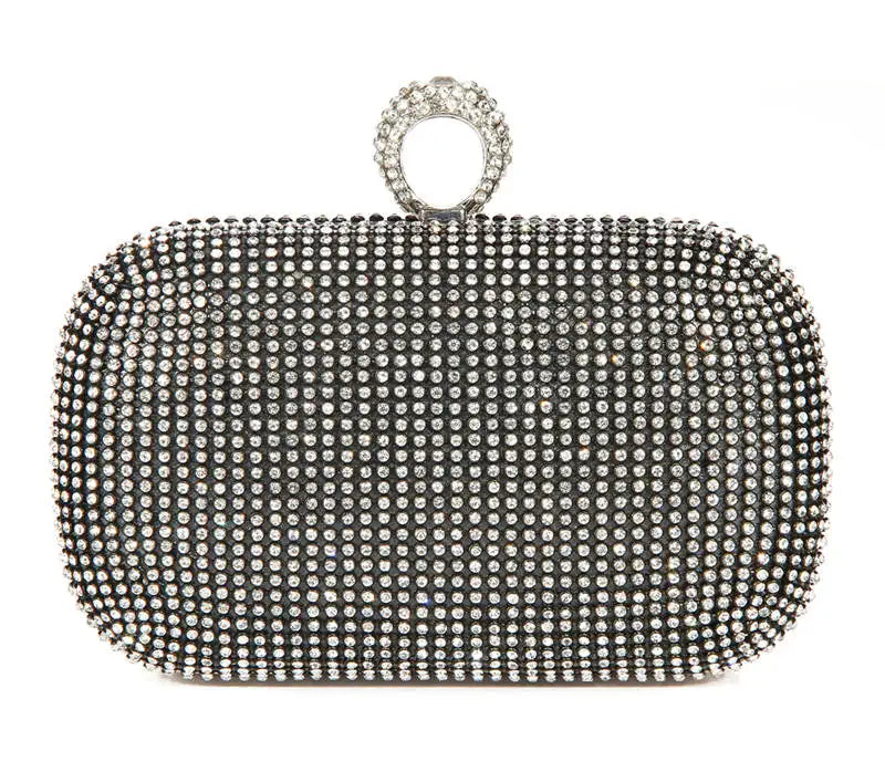 Diamond Studded Wedding Party Clutches with Chain Shoulder