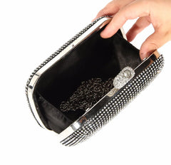 Diamond Studded Wedding Party Clutches with Chain Shoulder