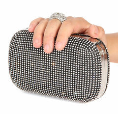 Diamond Studded Wedding Party Clutches with Chain Shoulder