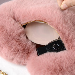 Women Faux Fur Crossbody Wallet Purse Chain Shoulder Bag Lady Handbag