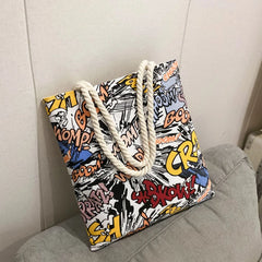 Women Shoulder Canvas Bags Japanese Printing Student Carrying Bag