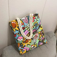 Women Shoulder Canvas Bags Japanese Printing Student Carrying Bag