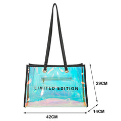 Waterproof Transparent PVC Tote Bag Large Capacity Shopper Handbag