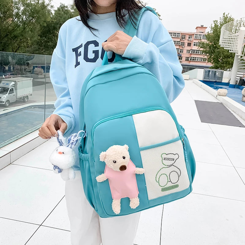 Girls Nylon School Bag Female Student Large Capacity Rucksack