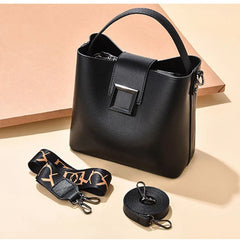 Women's Bucket Bag with Wide Shoulder Strap