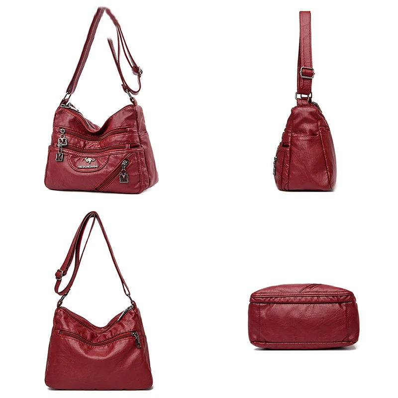 Women's High Leather Underarm Bag Anti Theft Shoulder Bag