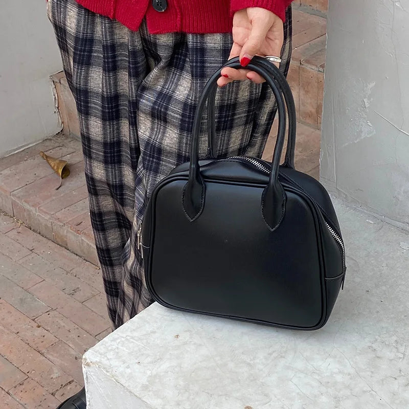 Vintage PU Leather Women's Shoulder Bag Small Tote