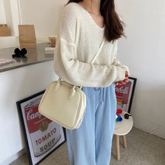 Vintage PU Leather Women's Shoulder Bag Small Tote