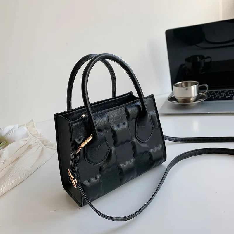 Zipper Pressure Flowers Large Capacity Handbag
