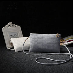 Vintage Leather Women Envelope Clutch Evening Bag