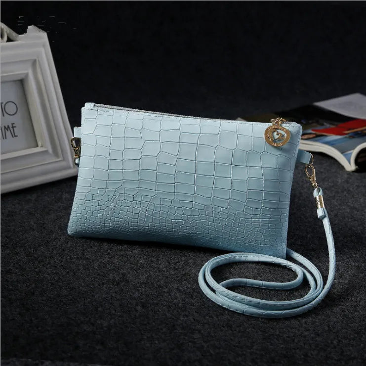 Vintage Leather Women Envelope Clutch Evening Bag