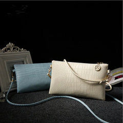Vintage Leather Women Envelope Clutch Evening Bag