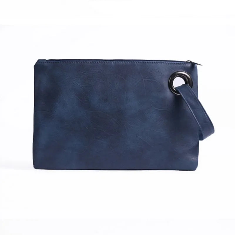 Women's Leather Envelope Clutch Evening Handbag