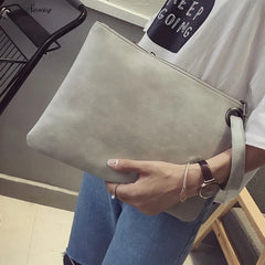 Women's Leather Envelope Clutch Evening Handbag
