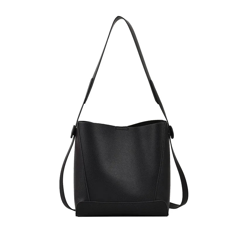 Fashionable Women Shoulder Bags Portable Bucket PU Leather
