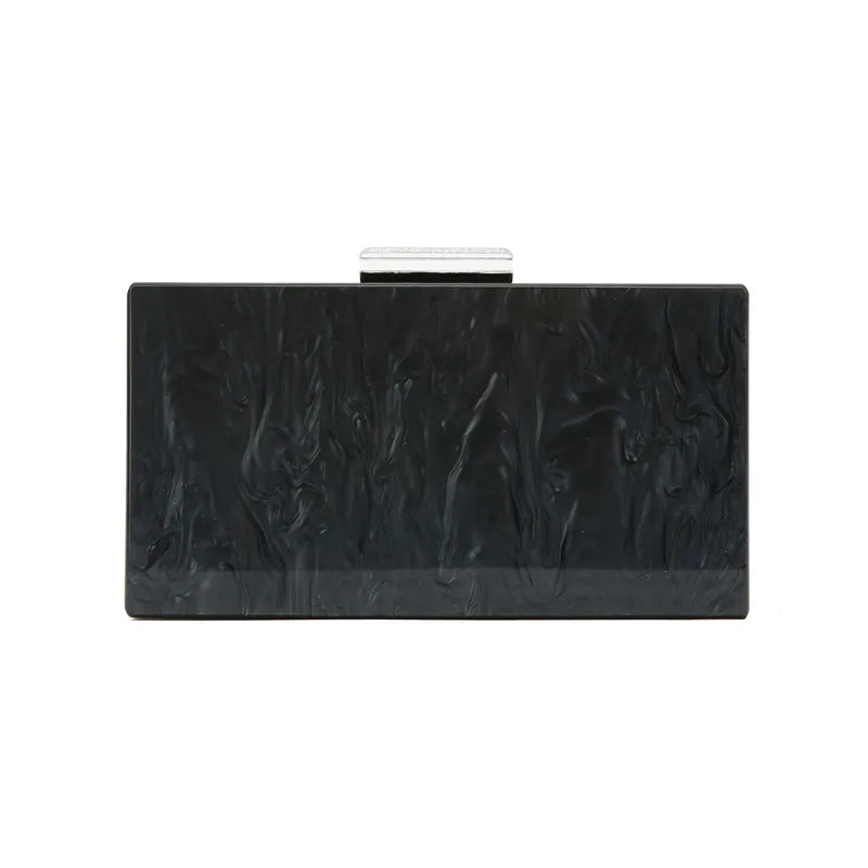 Vintage Pearlescent Acrylic Evening Bag Silver Sequins Clutch Patchwork Handbag