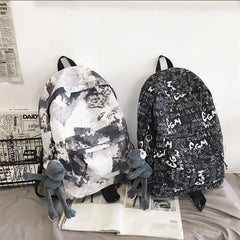 Nylon Men Women Student Laptop Backpack Travel Bag