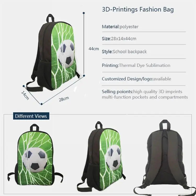 Fire Lion Pattern School Bag Durable Backpack