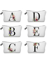 Personalized Name Initial Makeup Bag Cosmetic Organizer Pouch