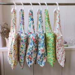 Fresh Flower Cotton Rag Bag Large Capacity Eco Tote Summer Shoulder Bag