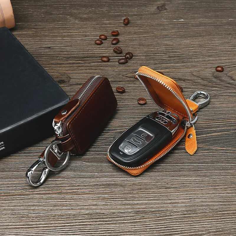 Leather Key Holder Women Female Key Organizer Housekeeper Wallet