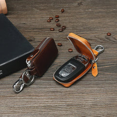 Leather Key Holder Women Female Key Organizer Housekeeper Wallet