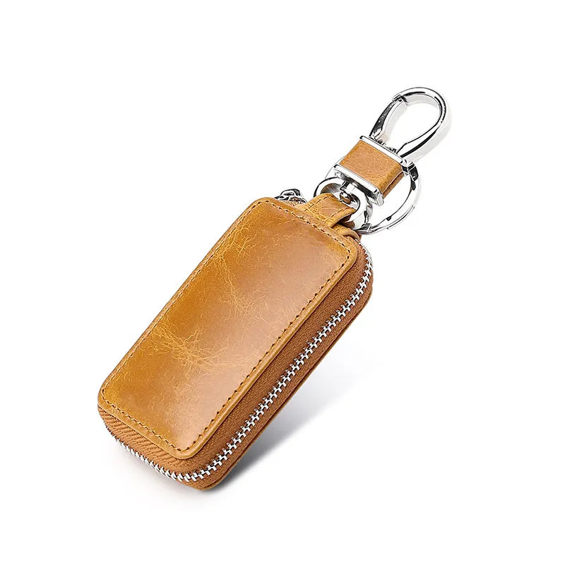 Leather Key Holder Women Female Key Organizer Housekeeper Wallet