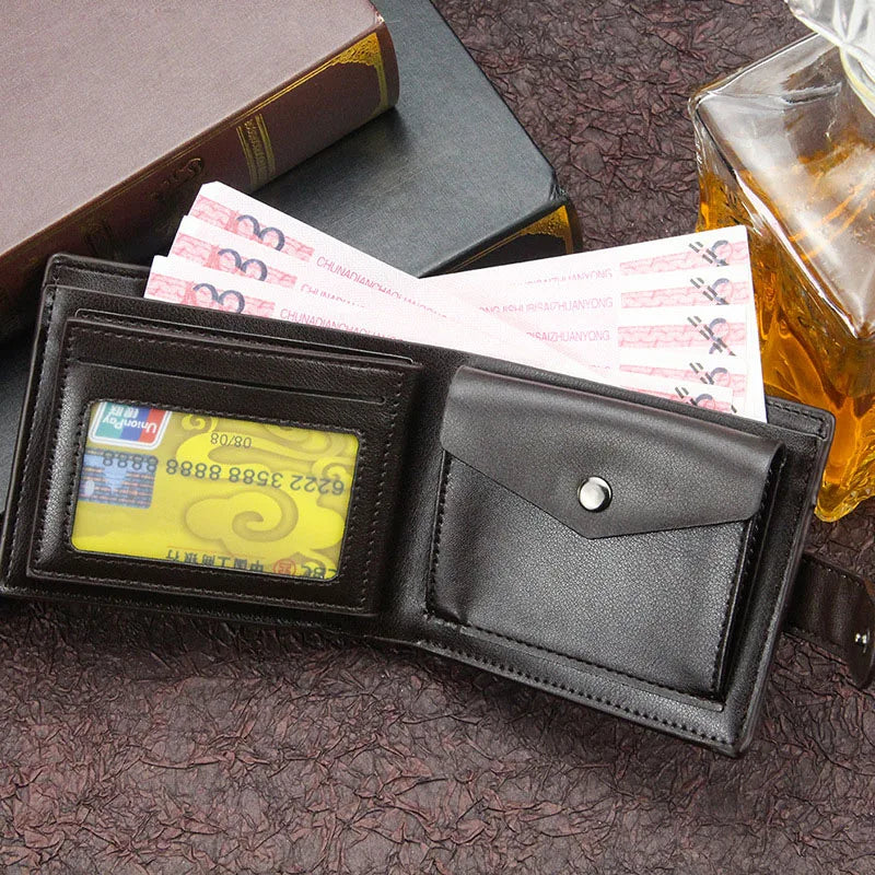 Real Cowhide Short Men Wallet Portefeuille Homme Business