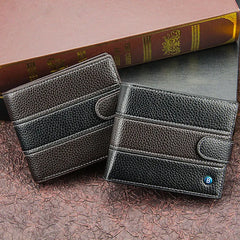 Real Cowhide Short Men Wallet Portefeuille Homme Business