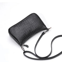 Crocodile Pattern Leather Women's Shoulder Bag Zipper Handbag