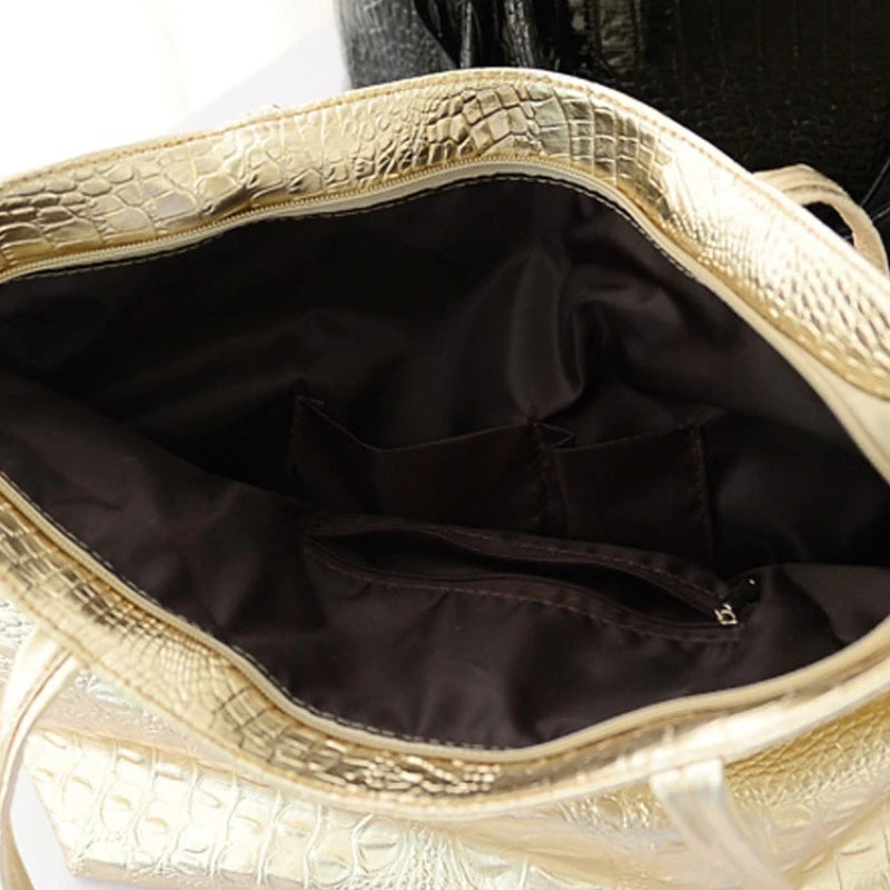 Crocodile Print Shoulder Bag Large Capacity Shopping Bag Ladies Bag