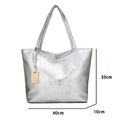 Crocodile Print Shoulder Bag Large Capacity Shopping Bag Ladies Bag
