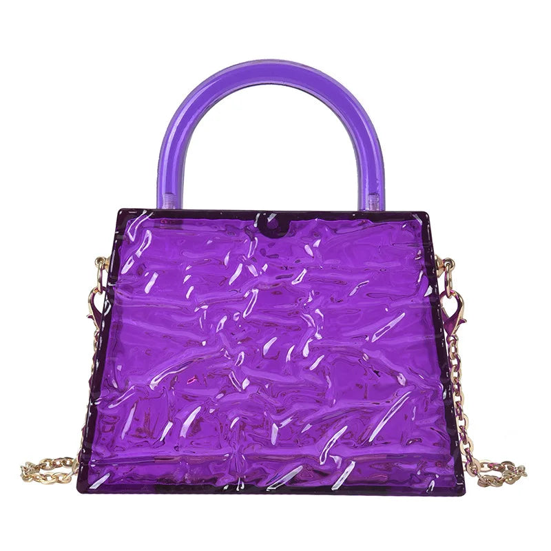 Women Transparent Acrylic Evening Bag Clear Clutch