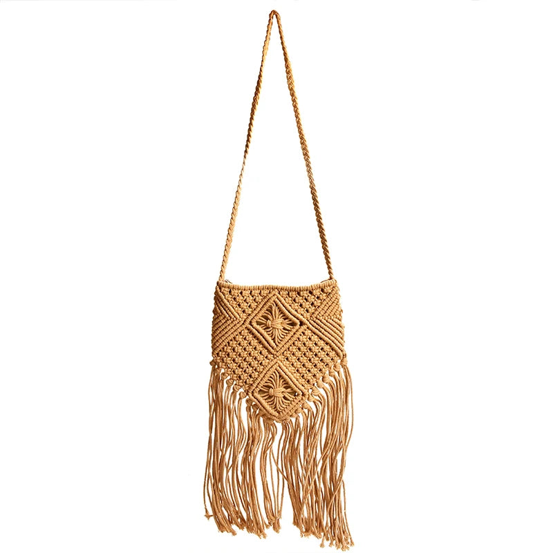 Rattan Summer Beach Bag Tassel Bohe Shoulder Bags